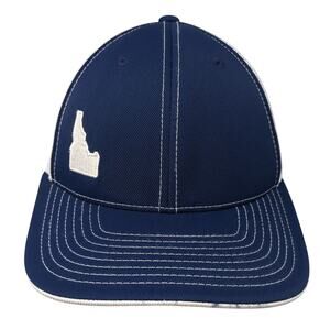 Pacific Headwear Fitted Mesh Back Trucker Hat Blue 7 3/8 D.L. Evans Bank